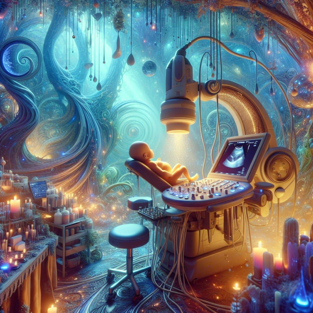 Fantastical Gyne Ultrasound in Detailed Matte Painting