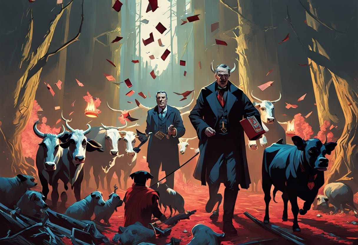 Animals Vote Against Evil Spirit in Vibrant Digital Art