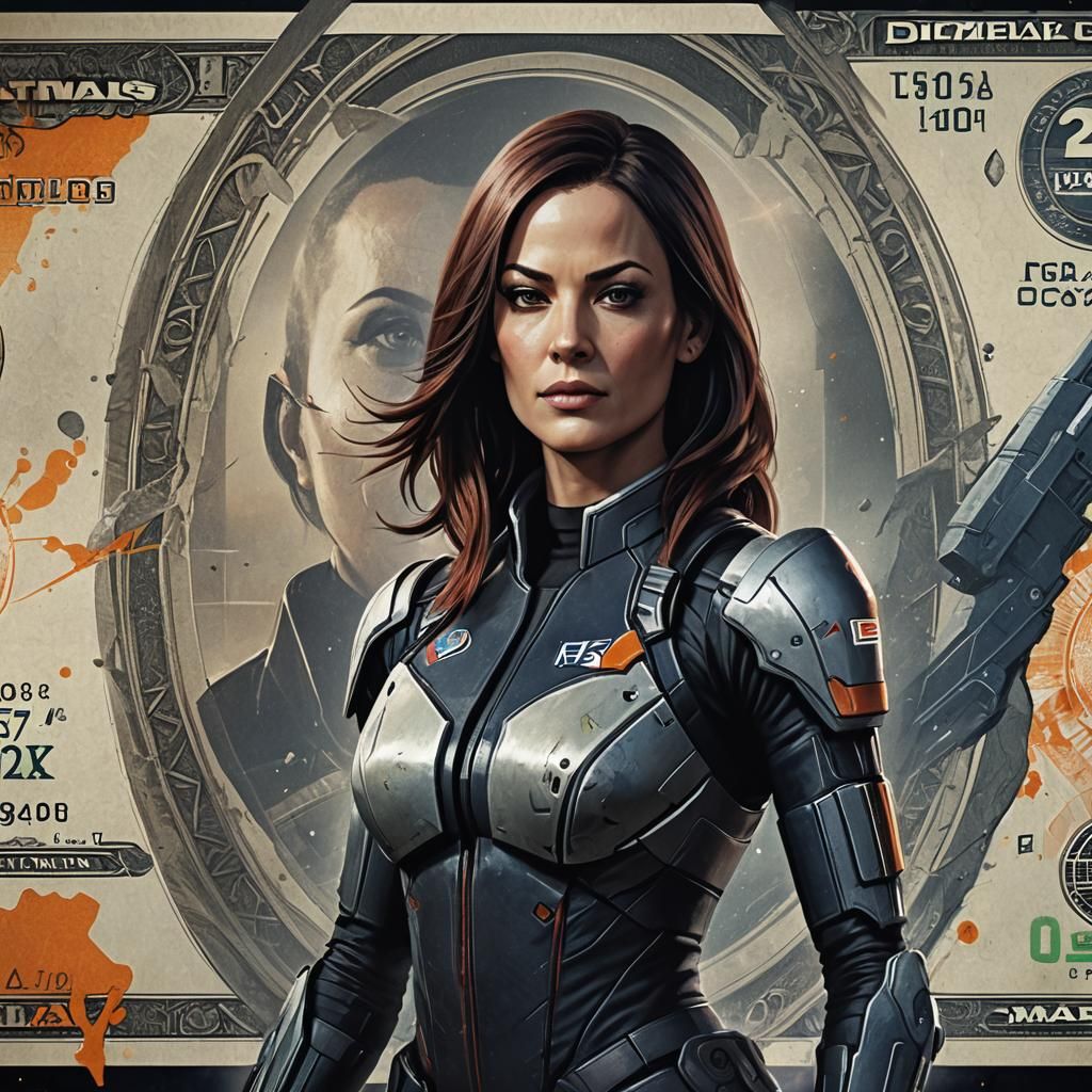 Yvonne Strahovski as Miranda Lawson, Banknote Art