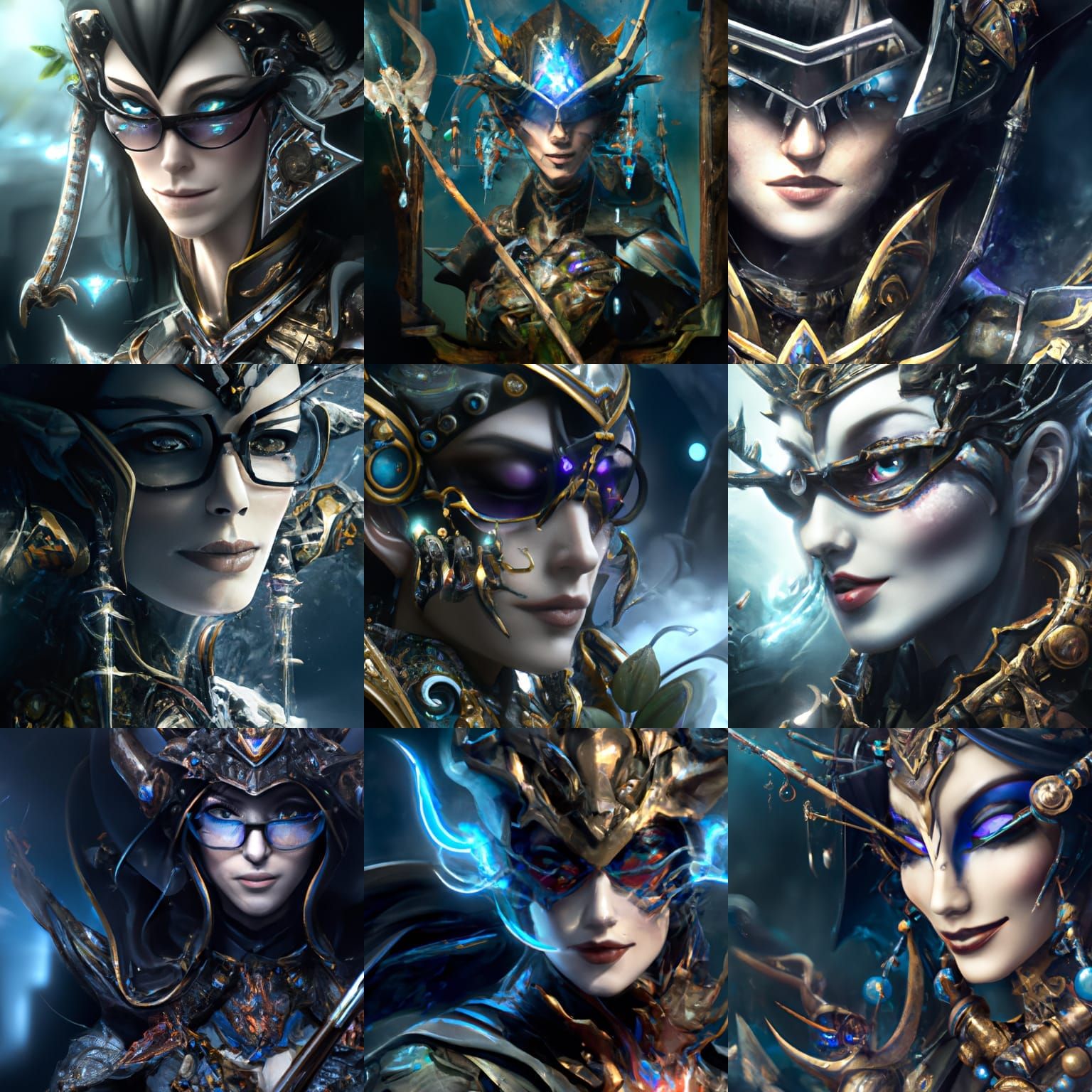 Bayonetta as Fallen Aasimar: Photorealistic Portrait