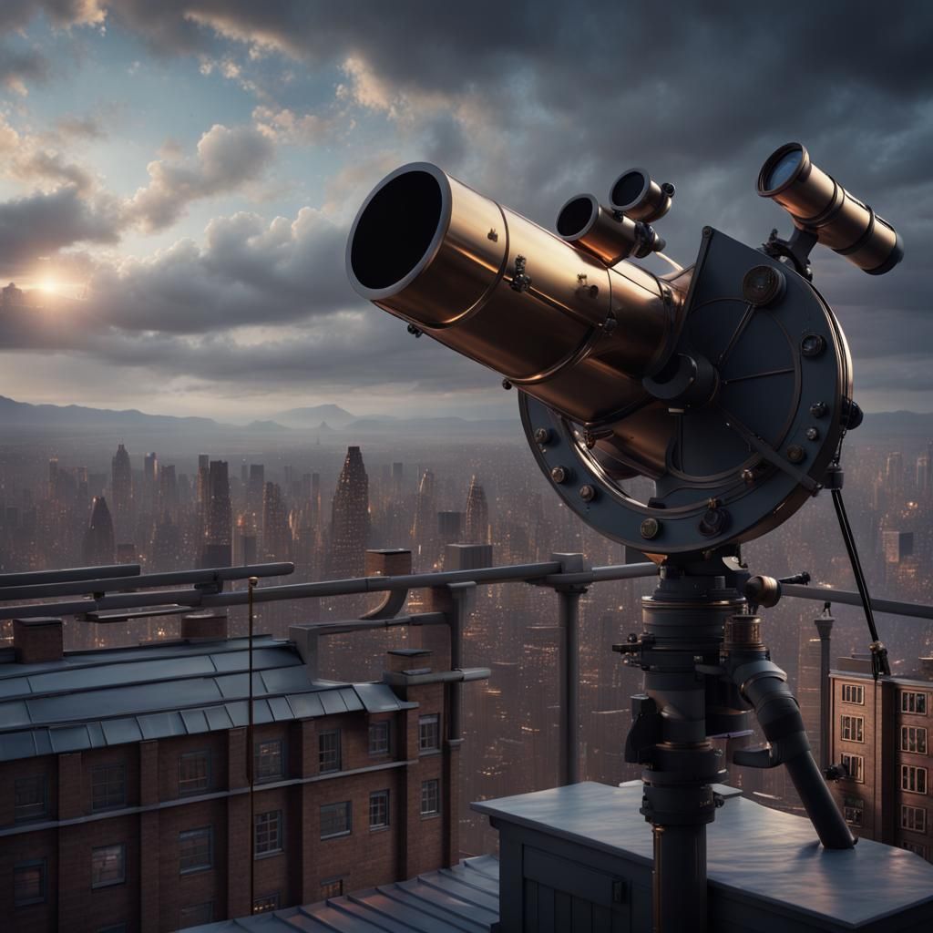 Rooftop Telescope View: Epic Digital Matte Painting
