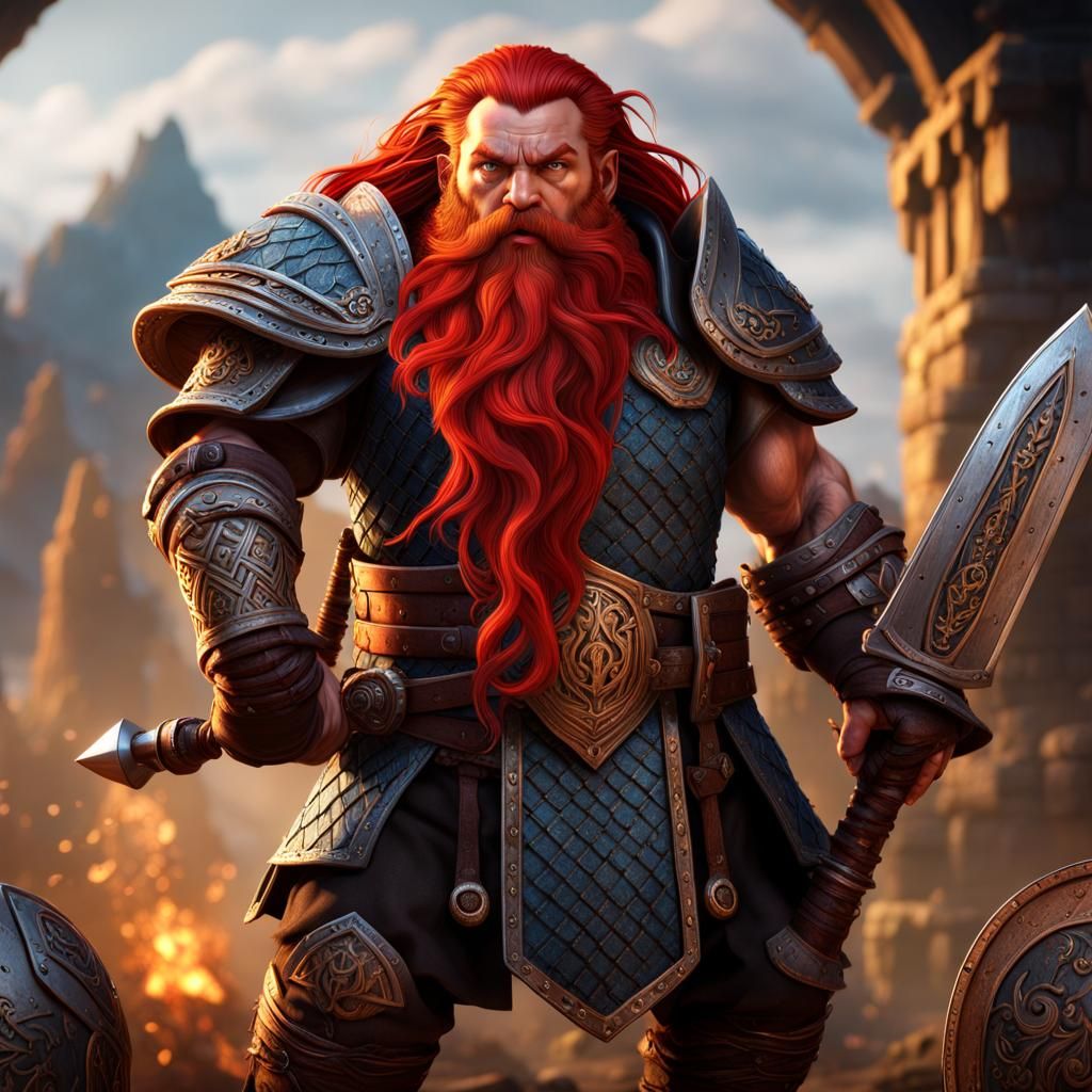 Detailed Warrior Dwarf Concept Art