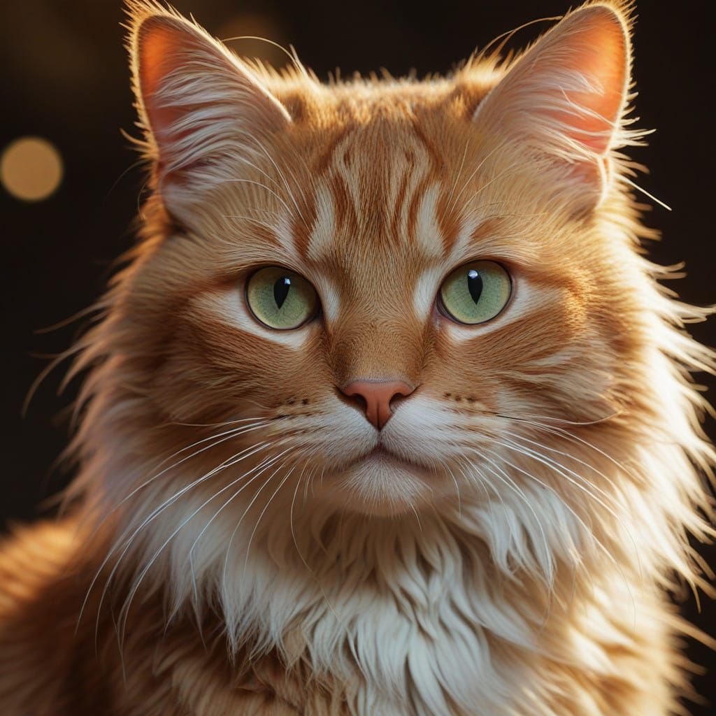 Cute Cat Portrait in Art Nouveau Style