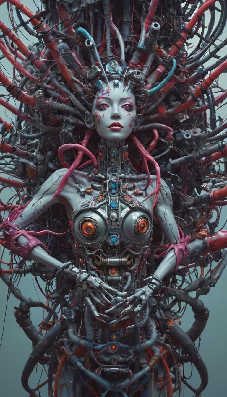 Cyberpunk Beast Reigns in a Neon Dreamscape