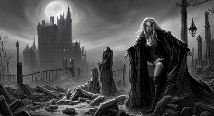 Vampire in Dark Gothic Horror Style