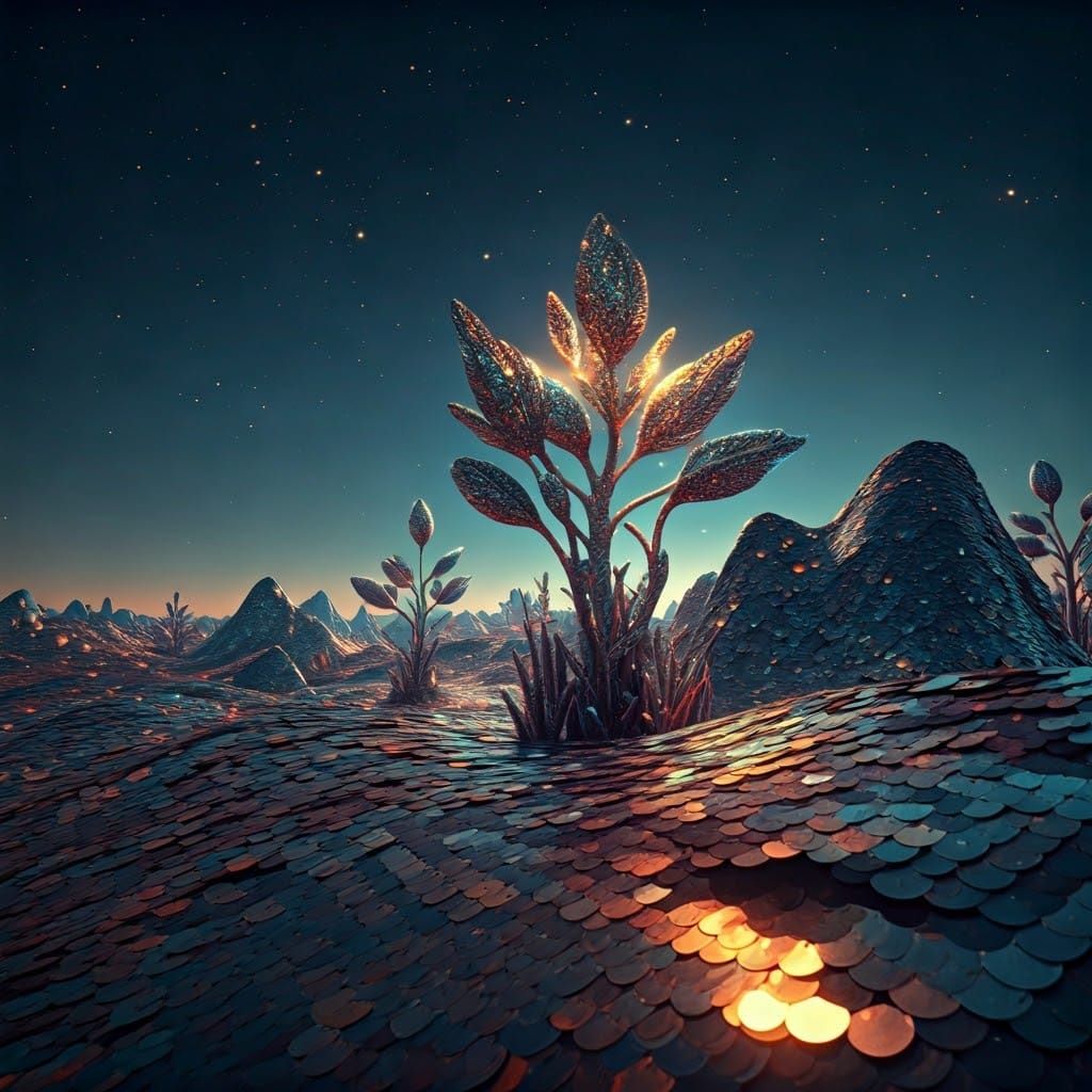 Sparkling Sequins Create Alien Landscape