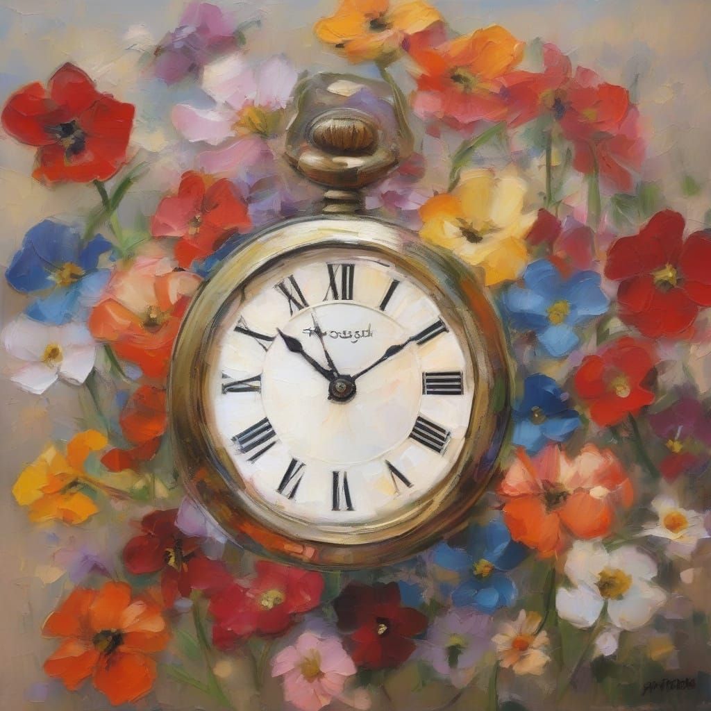 Ethereal Watch Lost in Vibrant Floral Dreams