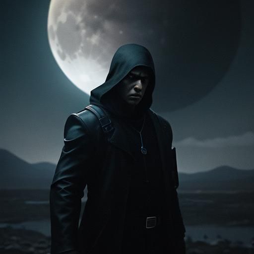 Dramatic Black Moon Cinematic Still