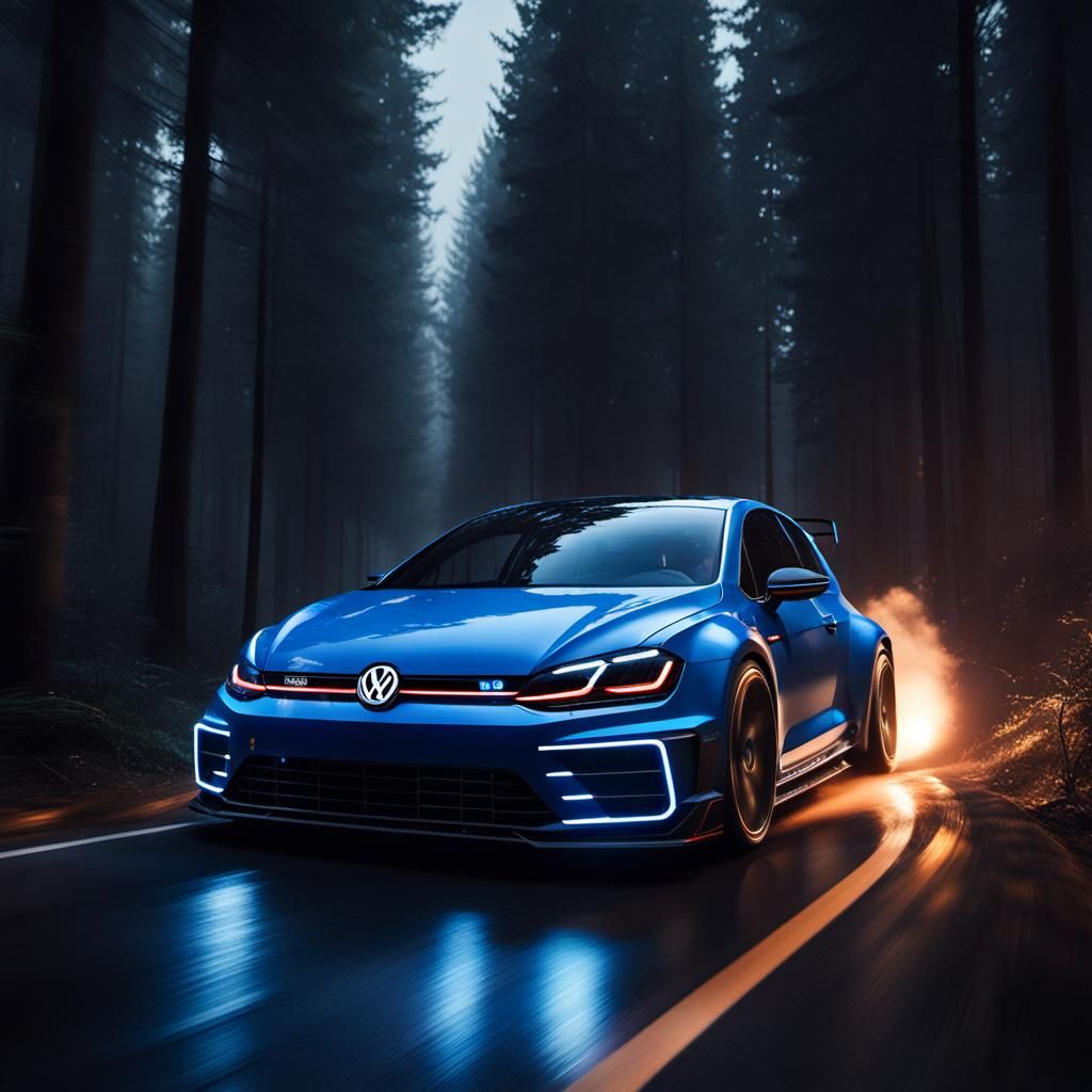 Volkswagen Golf R20 Hypercar Night Drift