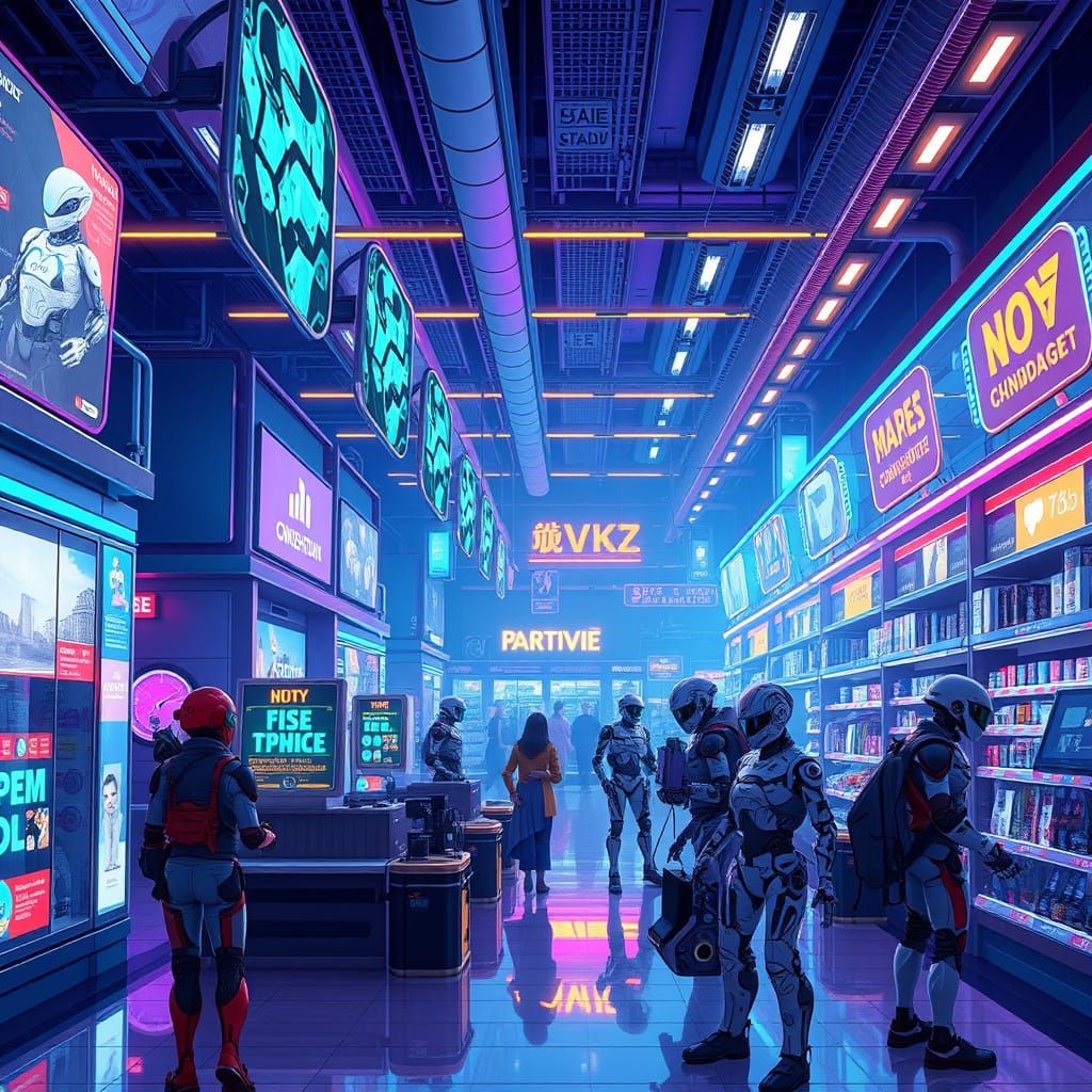 Retail Robots in a Futuristic Utopia
