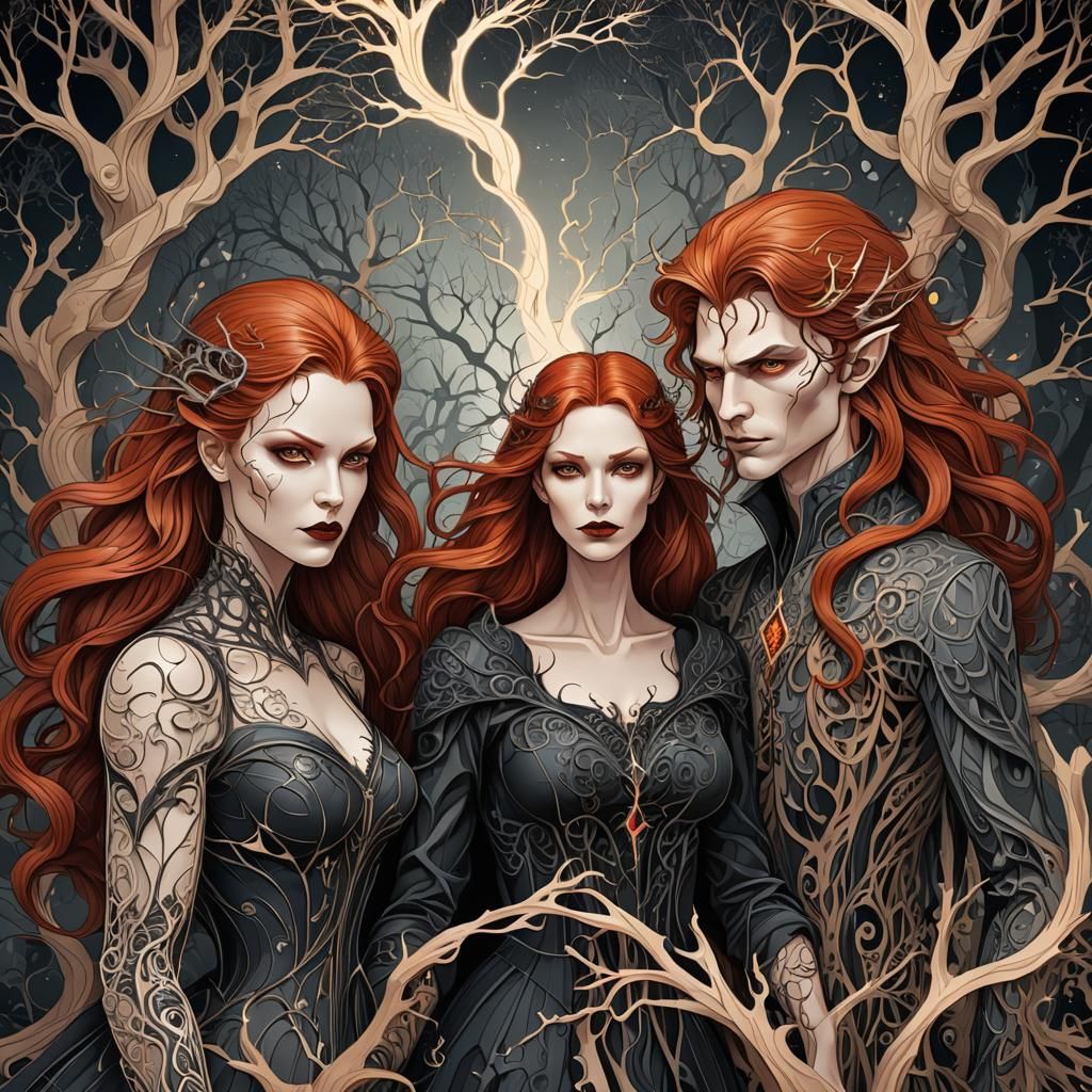 Redhead Witch and Vampire Soulmates with Magic