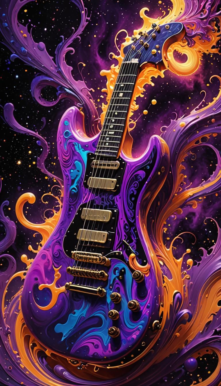 Psychedelic Guitar Solo in Surreal Nebula