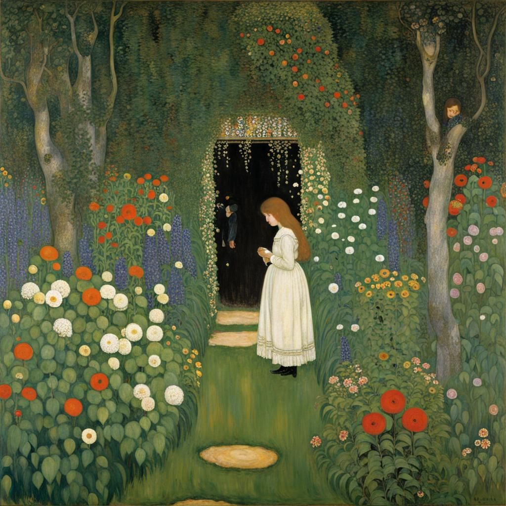 Secret Garden Painting in Klimt Style