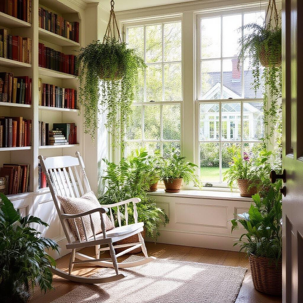 Victorian Nook with Rocking Chair, Beatrix Potter Style