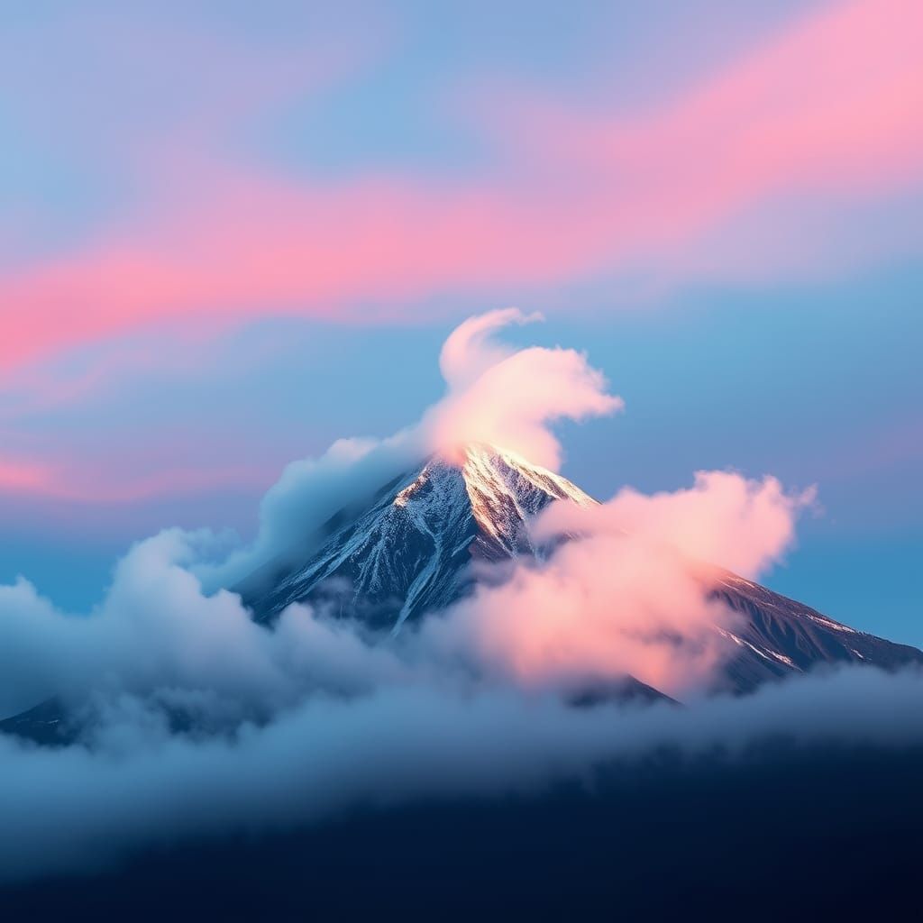 Mount Kilimanjaro Ascends Through Clouds: Atmospheric Digita...
