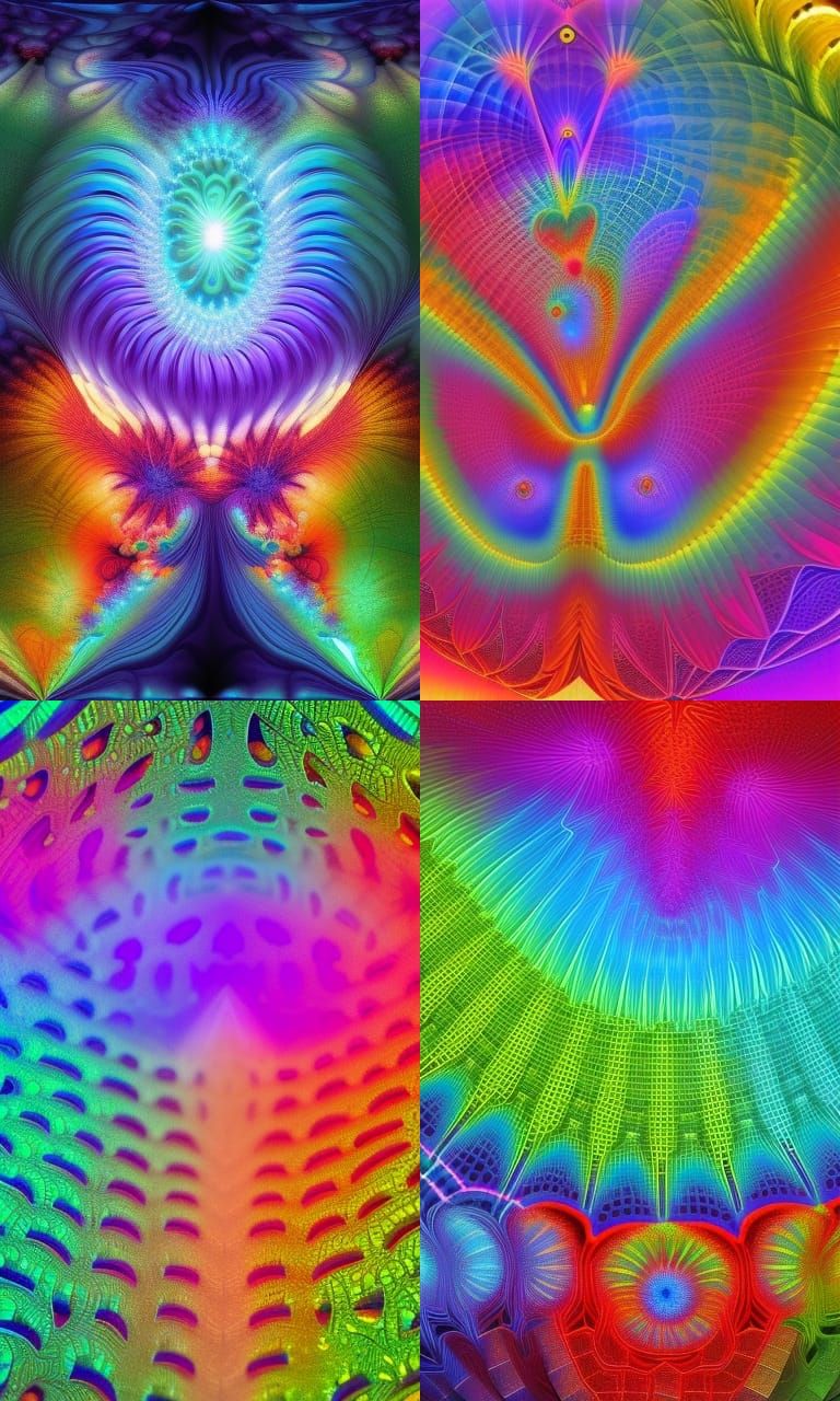 Lovers Kiss Under Rainbow Fireworks: 3D Fractal Art