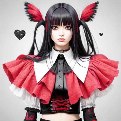 Emo Goth with Long Black Hair