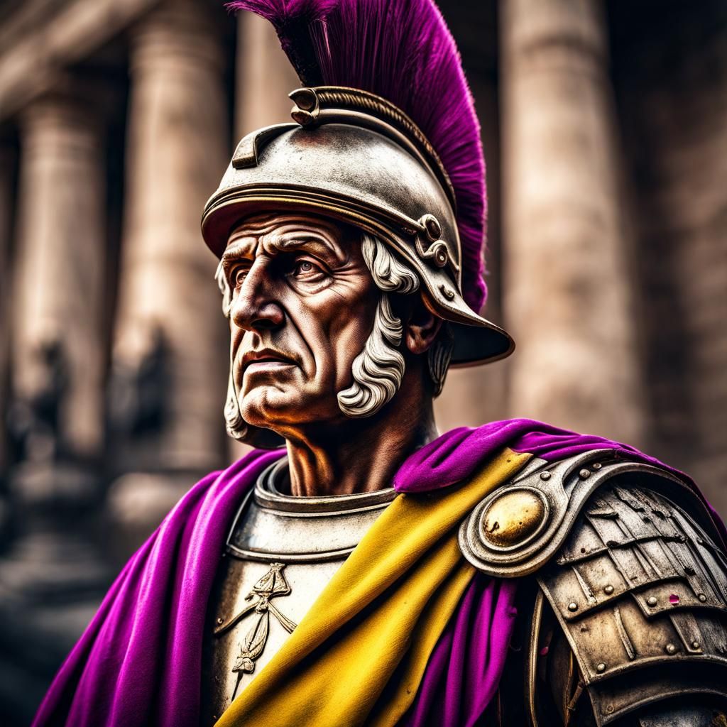 Roman General at War in Hyperrealistic Style