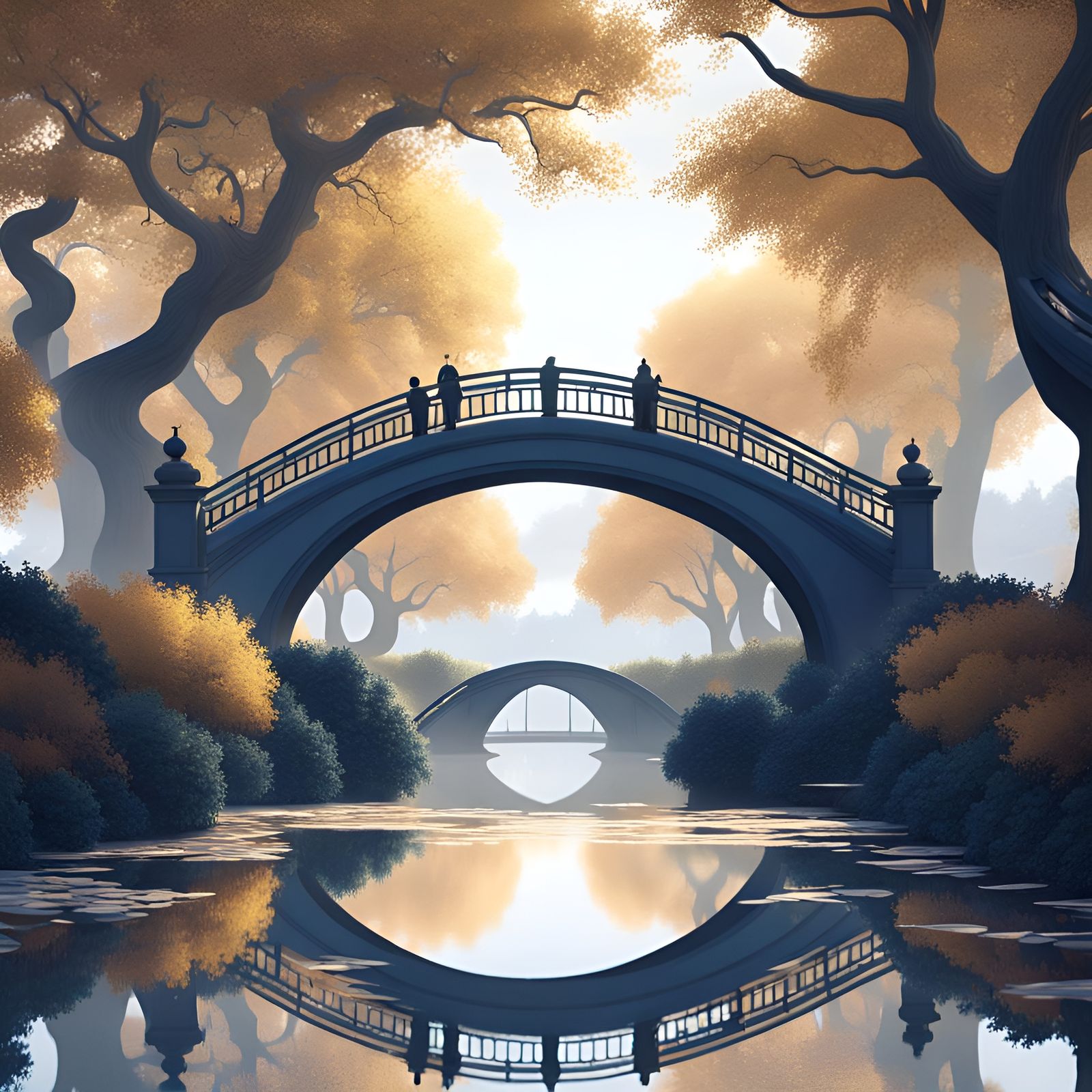 Palladian Garden Pathway: Stylized Double Exposure Illustrat...