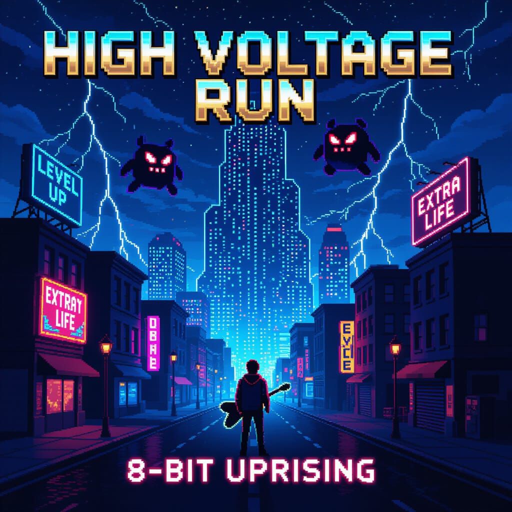 Pixel Art City Night - 8-Bit Uprising