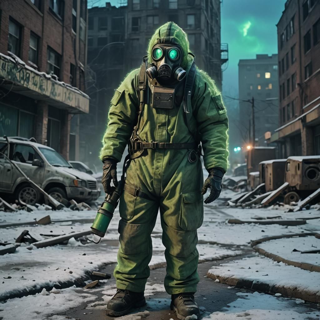 Alienated Guardian in Post-Apocalyptic Winter Wasteland