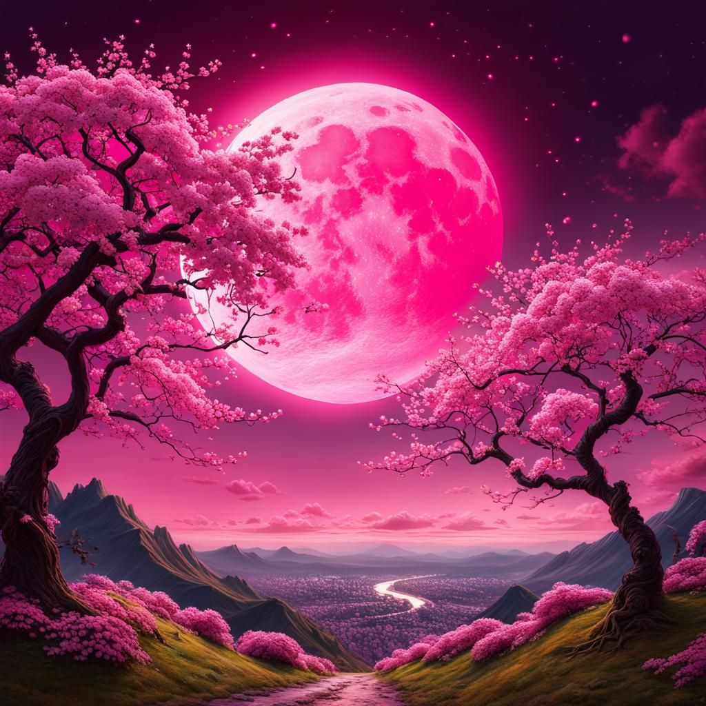 Cherry blossom moon