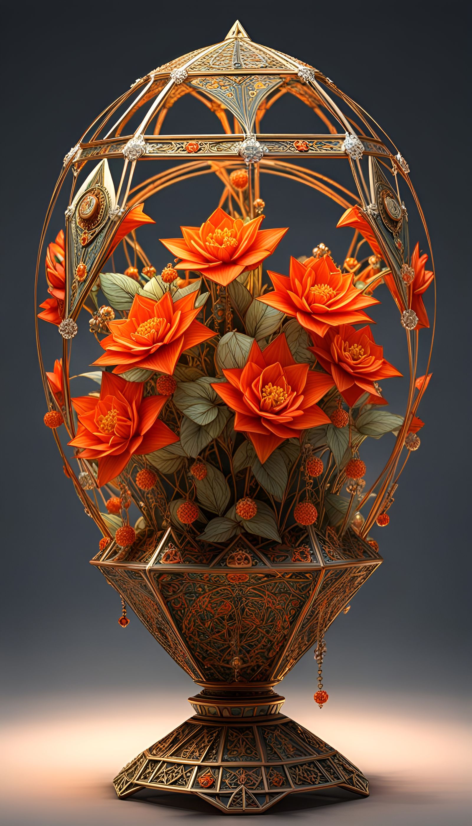 Hyperrealistic Flowers in Frozen Post-Apocalyptic World