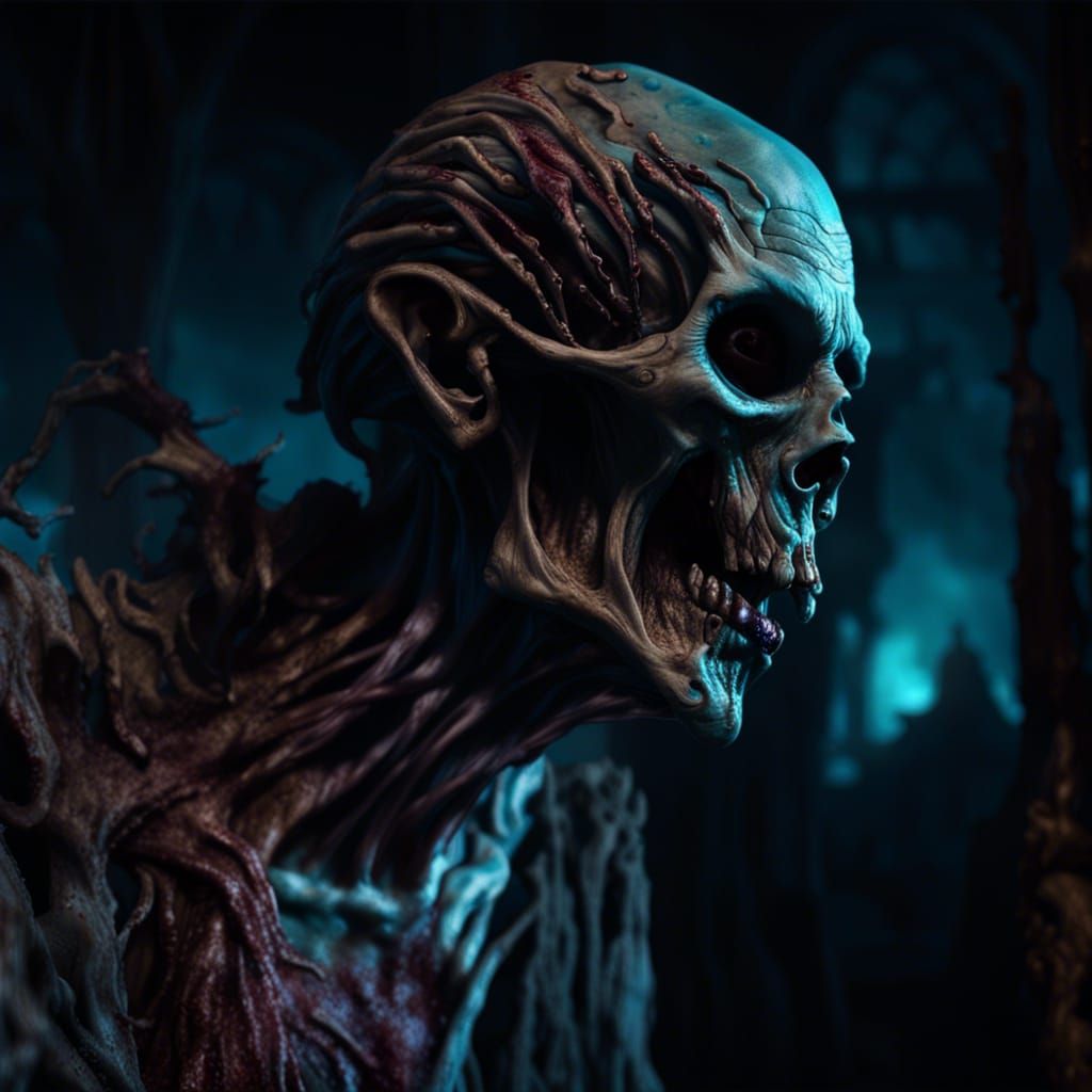 Horrific Crypt Keeper with Holographic Glow