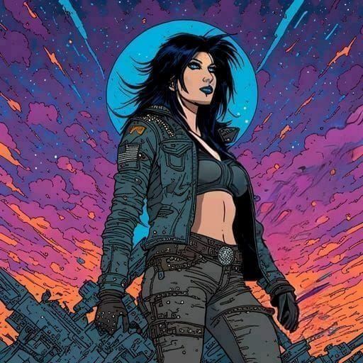 Moonlit Armored Figure: Moebius-Inspired Art