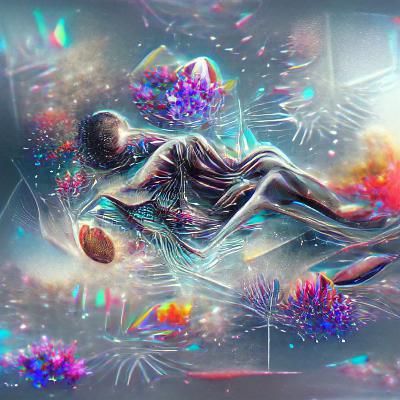 Astral Nostalgia: Holographic Cosmic Illustration