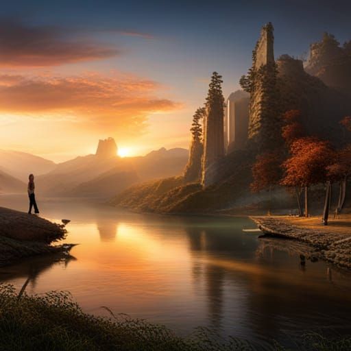 Romantic Landscape Painting Inspired by Turner