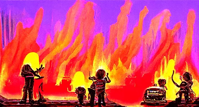 Kids' Heavy Metal Band on Stage, Holographic Tonalism