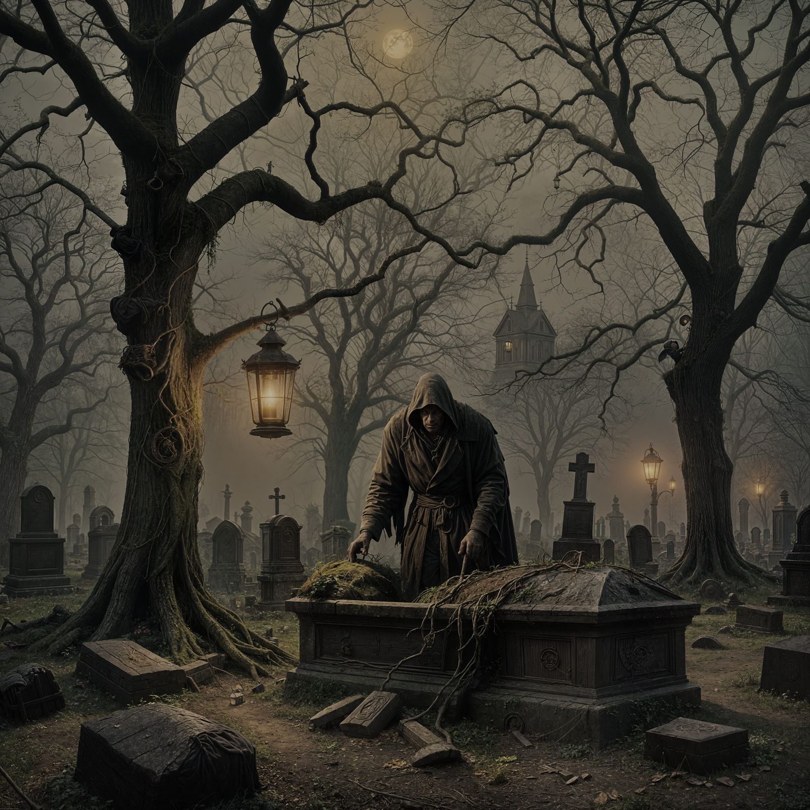 1800s Hunchback Grave Robber Unearths Coffin