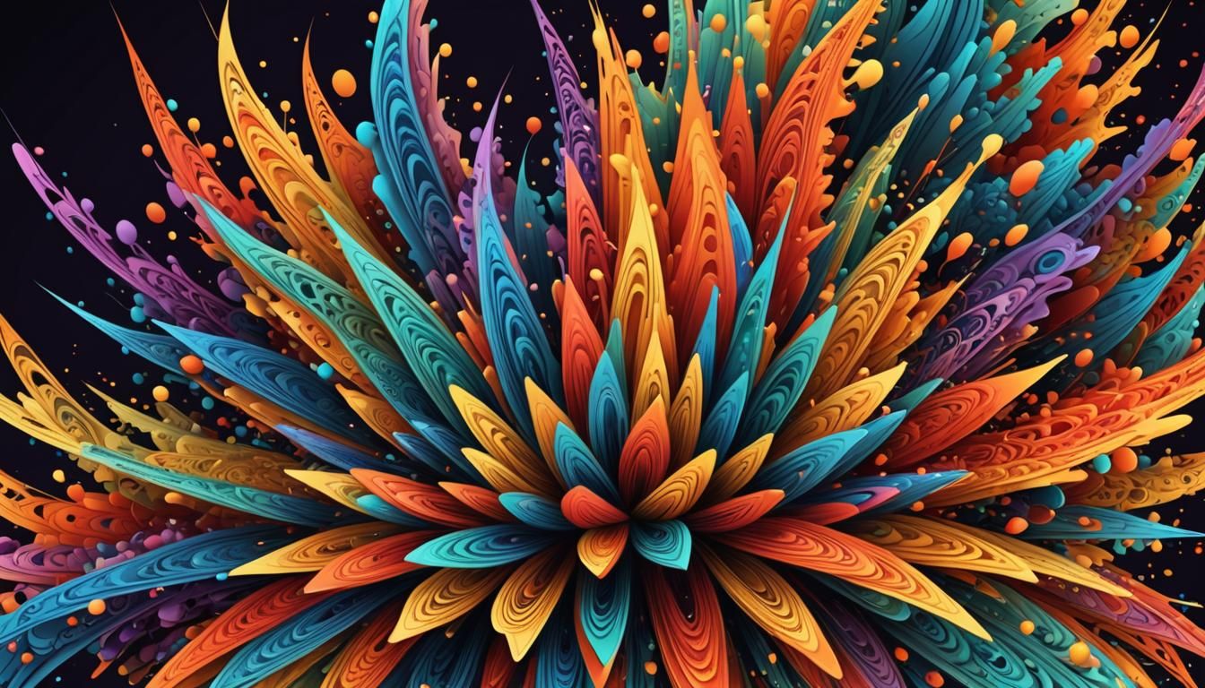 Explosion of Light in Abstract Vector Fractal