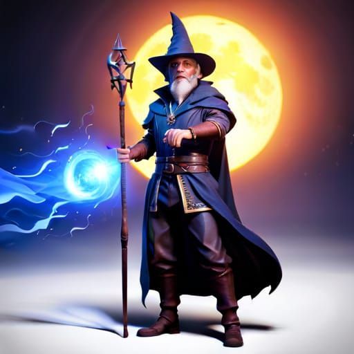 Mystical Warlock with Familiar Creatures in Detailed CG Art