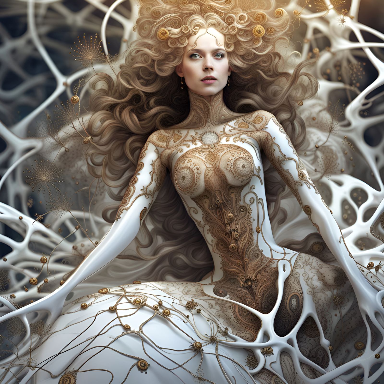 Baroque Neural Network Queen Portrait in 5D