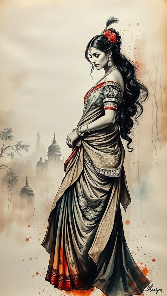 Graceful allure amidst a mystical jungle dream