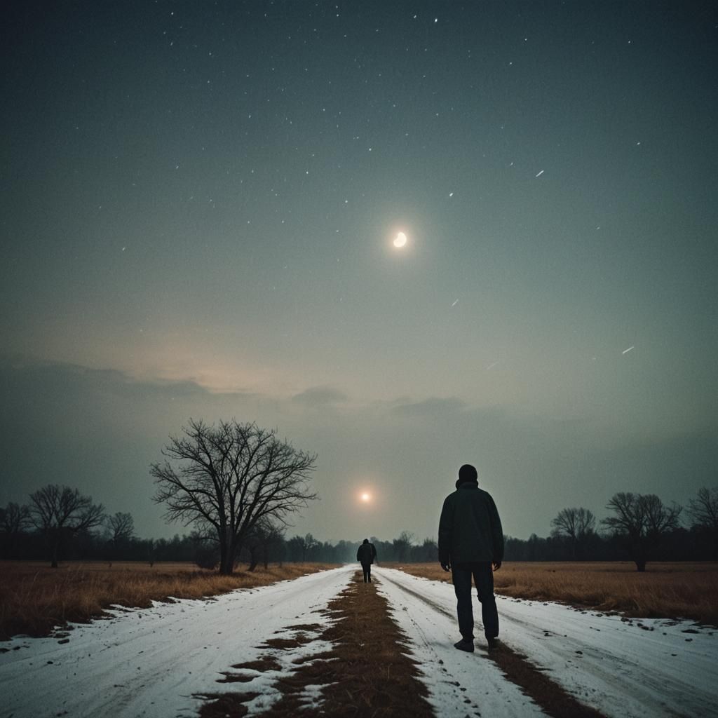 Dramatic Cinematic Still with Film Grain Effect