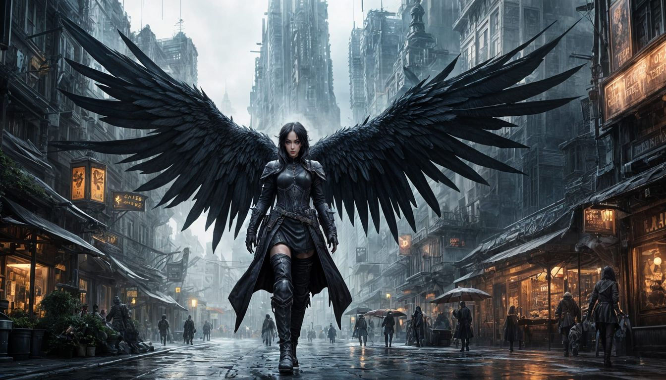 Epic Cyberpunk Assassin in Rainy City Streets