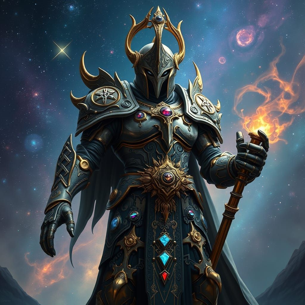 Majestic Galactic Warrior in Celestial Armor