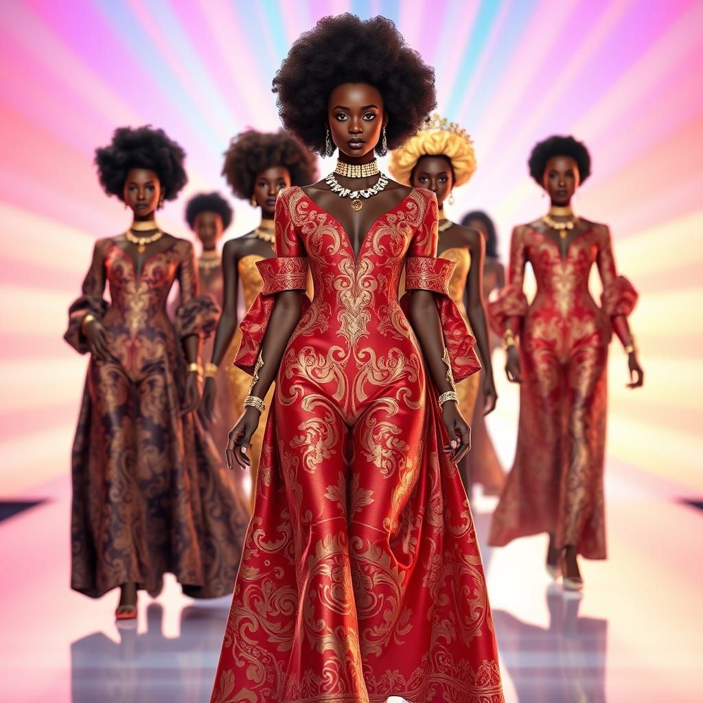 Baroque Fashion Models Strut Down High-End Runway in Renaiss...