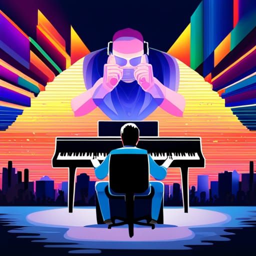 Solo Synthesizer Performance in Pop Art Style