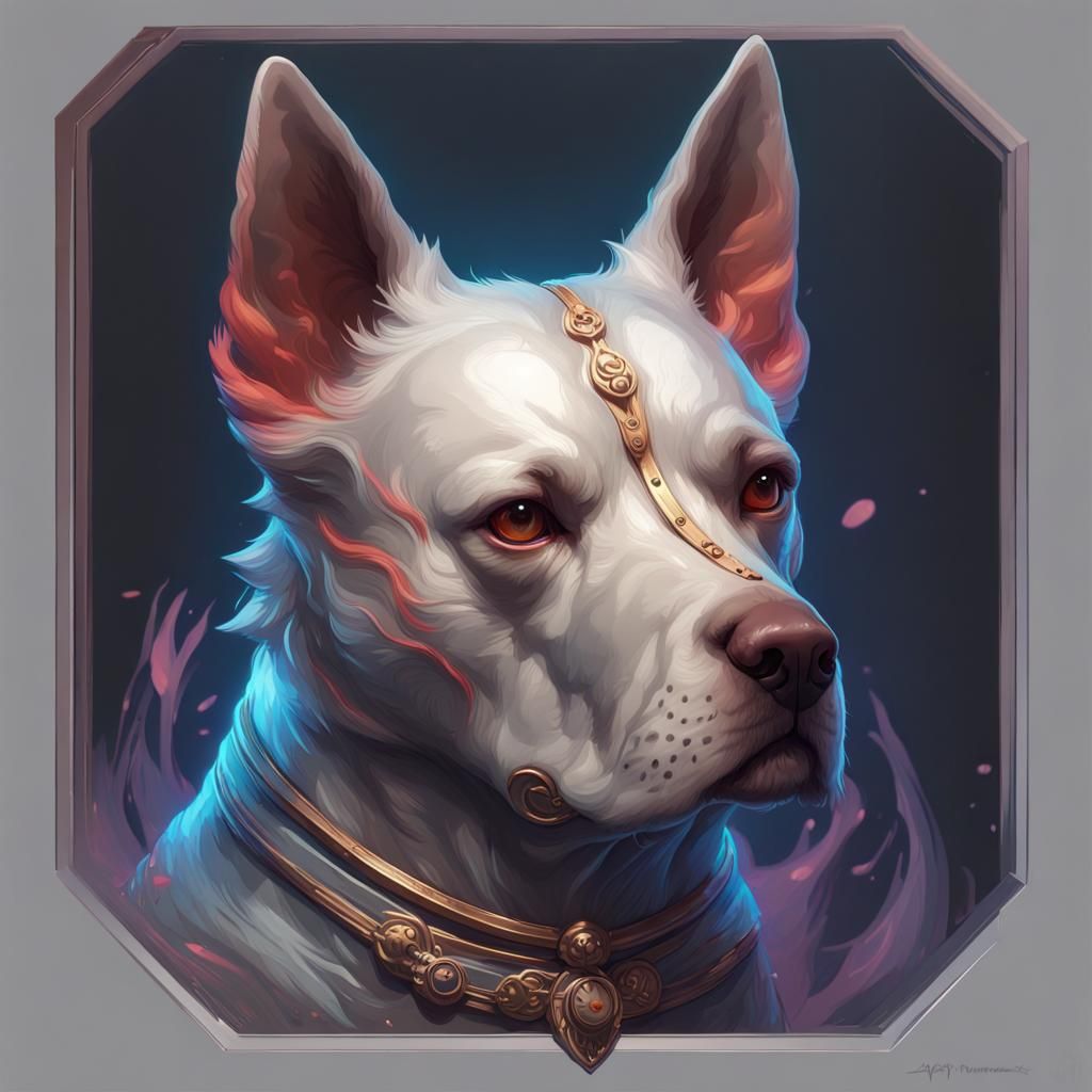 Ethereal Dog Portrait in Detailed Digital Art Style