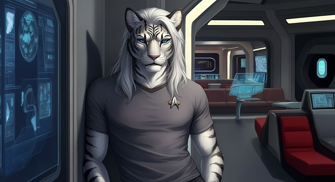 Anime Ferasan Relaxing in Starfleet Lounge