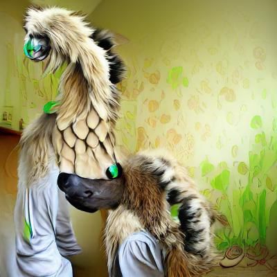 Cartoon Fursuit Character in Semi-Realistic Style