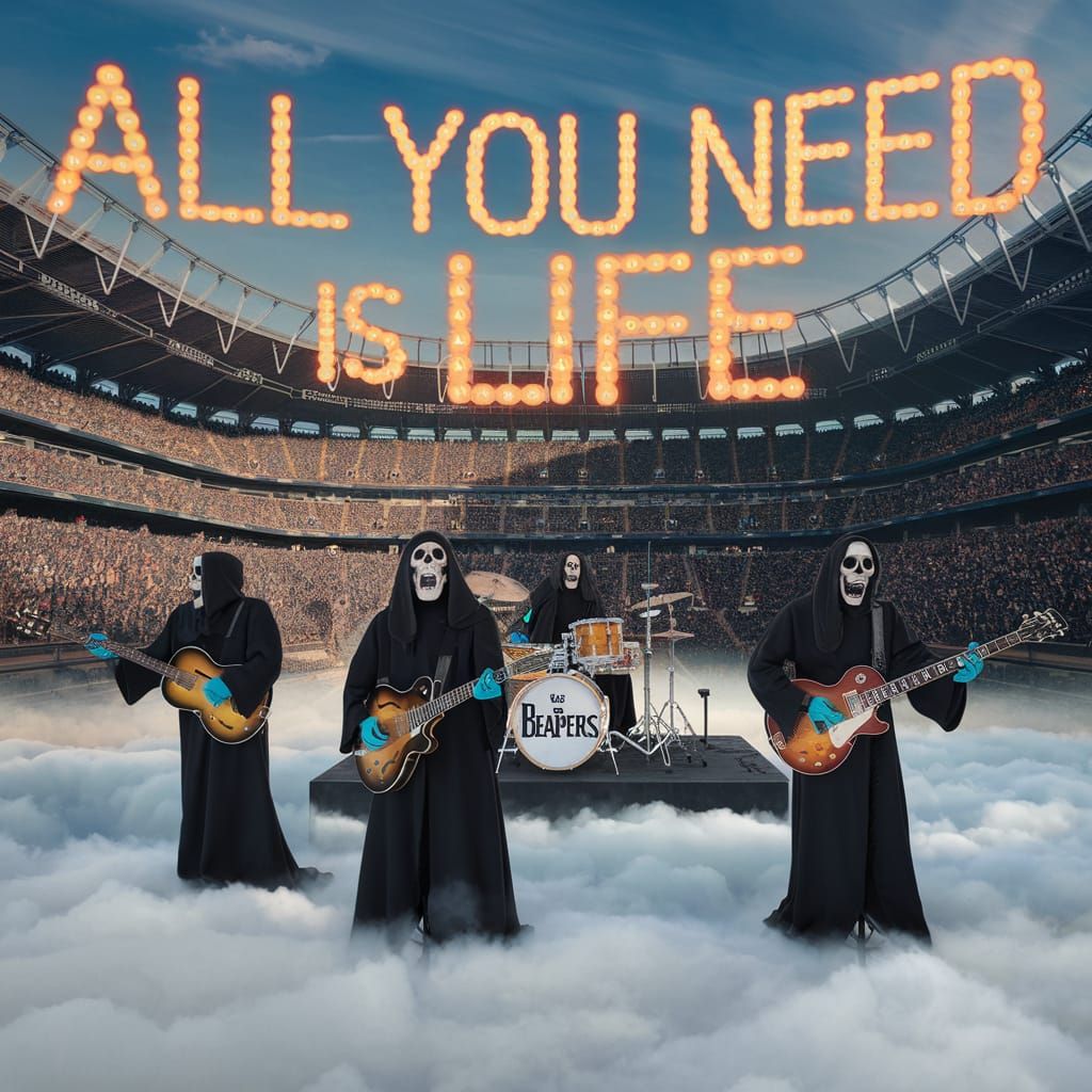 The Grim Reaper Beatles Perform in Cloud Stadium