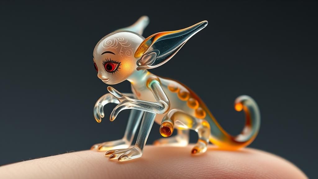 Enchanting Glass Elf Figurine with Enamel Details