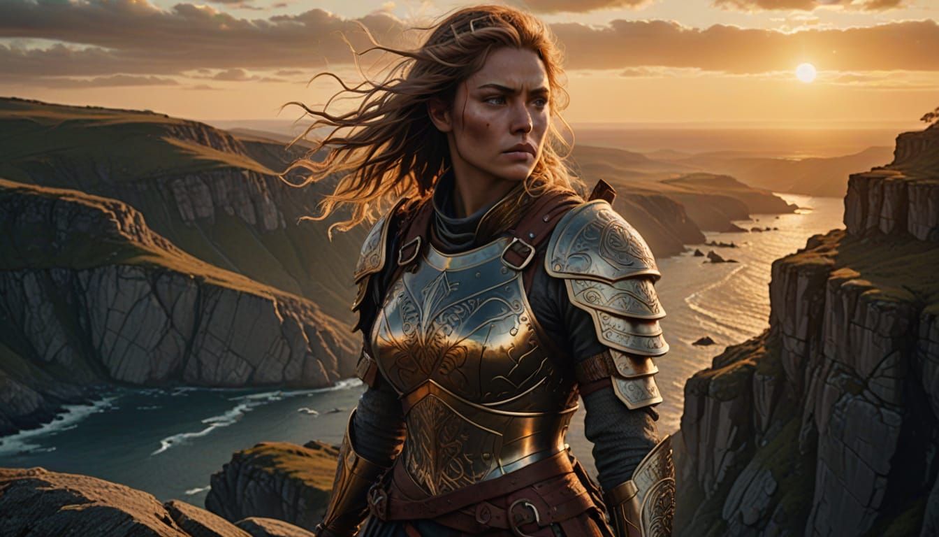 Ethereal Warrior of the Golden Hour