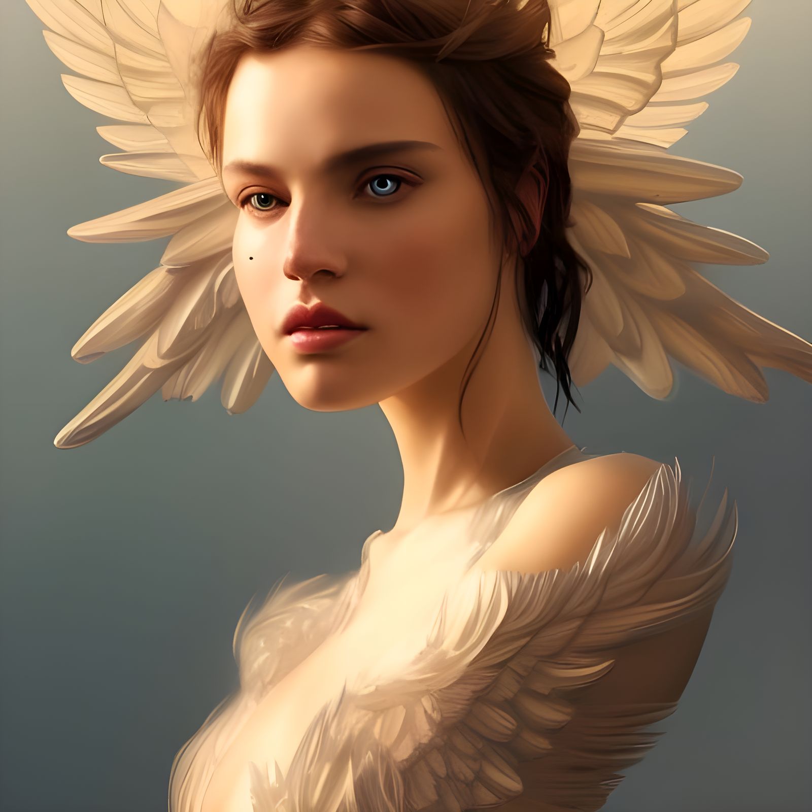 Angelic Portrait in Hyperdetailed Concept Art