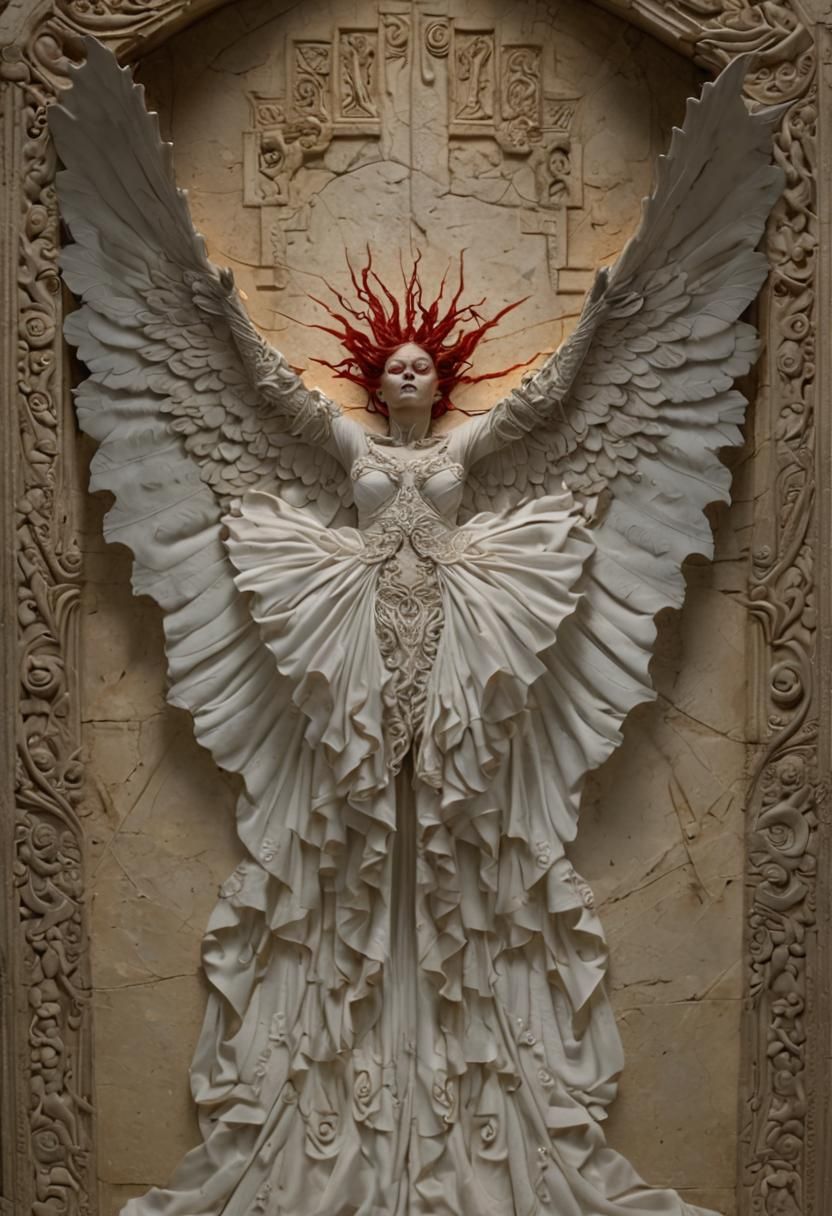 Demon of Wrath in King's Tomb: Dark Fantasy Art